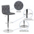 Contemporary Button Tufted Gray Vinyl Adjustable Height Barstool with Chrome Base Contemporary Button Tufted Gray Vinyl Adjustable Height Barstool with Chrome Base