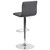 Contemporary Button Tufted Gray Vinyl Adjustable Height Barstool with Chrome Base Contemporary Button Tufted Gray Vinyl Adjustable Height Barstool with Chrome Base