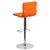 Contemporary Button Tufted Orange Vinyl Adjustable Height Barstool with Chrome Base Contemporary Button Tufted Orange Vinyl Adjustable Height Barstool with Chrome Base