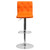 Contemporary Button Tufted Orange Vinyl Adjustable Height Barstool with Chrome Base Contemporary Button Tufted Orange Vinyl Adjustable Height Barstool with Chrome Base