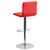 Contemporary Button Tufted Red Vinyl Adjustable Height Barstool with Chrome Base Contemporary Button Tufted Red Vinyl Adjustable Height Barstool with Chrome Base