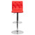 Contemporary Button Tufted Red Vinyl Adjustable Height Barstool with Chrome Base Contemporary Button Tufted Red Vinyl Adjustable Height Barstool with Chrome Base
