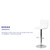 Contemporary Button Tufted White Vinyl Adjustable Height Barstool with Chrome Base Contemporary Button Tufted White Vinyl Adjustable Height Barstool with Chrome Base
