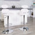 Contemporary White Vinyl Adjustable Height Barstool with Ellipse Back and Chrome Base Contemporary White Vinyl Adjustable Height Barstool with Ellipse Back and Chrome Base