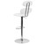 Contemporary White Vinyl Adjustable Height Barstool with Ellipse Back and Chrome Base Contemporary White Vinyl Adjustable Height Barstool with Ellipse Back and Chrome Base
