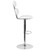 Contemporary White Vinyl Adjustable Height Barstool with Ellipse Back and Chrome Base Contemporary White Vinyl Adjustable Height Barstool with Ellipse Back and Chrome Base