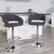Contemporary Charcoal Fabric Adjustable Height Barstool with Rounded Mid-Back and Chrome Base Contemporary Charcoal Fabric Adjustable Height Barstool with Rounded Mid-Back and Chrome Base