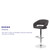 Contemporary Charcoal Fabric Adjustable Height Barstool with Rounded Mid-Back and Chrome Base Contemporary Charcoal Fabric Adjustable Height Barstool with Rounded Mid-Back and Chrome Base