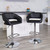 Contemporary Black Vinyl Adjustable Height Barstool with Rounded Mid-Back and Chrome Base Contemporary Black Vinyl Adjustable Height Barstool with Rounded Mid-Back and Chrome Base