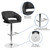 Contemporary Black Vinyl Adjustable Height Barstool with Rounded Mid-Back and Chrome Base Contemporary Black Vinyl Adjustable Height Barstool with Rounded Mid-Back and Chrome Base