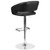 Contemporary Black Vinyl Adjustable Height Barstool with Rounded Mid-Back and Chrome Base Contemporary Black Vinyl Adjustable Height Barstool with Rounded Mid-Back and Chrome Base