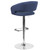 Contemporary Blue Fabric Adjustable Height Barstool with Rounded Mid-Back and Chrome Base Contemporary Blue Fabric Adjustable Height Barstool with Rounded Mid-Back and Chrome Base