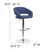 Contemporary Blue Fabric Adjustable Height Barstool with Rounded Mid-Back and Chrome Base Contemporary Blue Fabric Adjustable Height Barstool with Rounded Mid-Back and Chrome Base