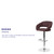 Contemporary Brown Fabric Adjustable Height Barstool with Rounded Mid-Back and Chrome Base Contemporary Brown Fabric Adjustable Height Barstool with Rounded Mid-Back and Chrome Base
