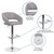 Contemporary Gray Fabric Adjustable Height Barstool with Rounded Mid-Back and Chrome Base Contemporary Gray Fabric Adjustable Height Barstool with Rounded Mid-Back and Chrome Base