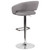 Contemporary Gray Fabric Adjustable Height Barstool with Rounded Mid-Back and Chrome Base Contemporary Gray Fabric Adjustable Height Barstool with Rounded Mid-Back and Chrome Base