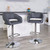 Contemporary Gray Vinyl Adjustable Height Barstool with Rounded Mid-Back and Chrome Base Contemporary Gray Vinyl Adjustable Height Barstool with Rounded Mid-Back and Chrome Base