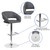Contemporary Gray Vinyl Adjustable Height Barstool with Rounded Mid-Back and Chrome Base Contemporary Gray Vinyl Adjustable Height Barstool with Rounded Mid-Back and Chrome Base