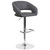 Contemporary Gray Vinyl Adjustable Height Barstool with Rounded Mid-Back and Chrome Base Contemporary Gray Vinyl Adjustable Height Barstool with Rounded Mid-Back and Chrome Base