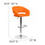 Contemporary Orange Vinyl Adjustable Height Barstool with Rounded Mid-Back and Chrome Base Contemporary Orange Vinyl Adjustable Height Barstool with Rounded Mid-Back and Chrome Base