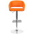 Contemporary Orange Vinyl Adjustable Height Barstool with Rounded Mid-Back and Chrome Base Contemporary Orange Vinyl Adjustable Height Barstool with Rounded Mid-Back and Chrome Base