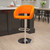 Contemporary Orange Vinyl Adjustable Height Barstool with Rounded Mid-Back and Chrome Base Contemporary Orange Vinyl Adjustable Height Barstool with Rounded Mid-Back and Chrome Base