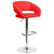 Contemporary Red Vinyl Adjustable Height Barstool with Rounded Mid-Back and Chrome Base Contemporary Red Vinyl Adjustable Height Barstool with Rounded Mid-Back and Chrome Base