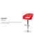 Contemporary Red Vinyl Adjustable Height Barstool with Rounded Mid-Back and Chrome Base Contemporary Red Vinyl Adjustable Height Barstool with Rounded Mid-Back and Chrome Base