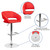 Contemporary Red Vinyl Adjustable Height Barstool with Rounded Mid-Back and Chrome Base Contemporary Red Vinyl Adjustable Height Barstool with Rounded Mid-Back and Chrome Base