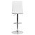 Contemporary White Vinyl Adjustable Height Barstool with Vertical Stitch Panel Back and Chrome Base Contemporary White Vinyl Adjustable Height Barstool with Vertical Stitch Panel Back and Chrome Base