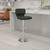Contemporary Black Vinyl Adjustable Height Barstool with Vertical Stitch Back and Chrome Base Contemporary Black Vinyl Adjustable Height Barstool with Vertical Stitch Back and Chrome Base