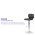 Contemporary Black Vinyl Adjustable Height Barstool with Vertical Stitch Back and Chrome Base Contemporary Black Vinyl Adjustable Height Barstool with Vertical Stitch Back and Chrome Base