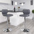Contemporary Gray Vinyl Adjustable Height Barstool with Vertical Stitch Back and Chrome Base Contemporary Gray Vinyl Adjustable Height Barstool with Vertical Stitch Back and Chrome Base