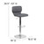 Contemporary Gray Vinyl Adjustable Height Barstool with Vertical Stitch Back and Chrome Base Contemporary Gray Vinyl Adjustable Height Barstool with Vertical Stitch Back and Chrome Base