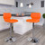 Contemporary Orange Vinyl Adjustable Height Barstool with Vertical Stitch Back and Chrome Base Contemporary Orange Vinyl Adjustable Height Barstool with Vertical Stitch Back and Chrome Base