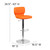 Contemporary Orange Vinyl Adjustable Height Barstool with Vertical Stitch Back and Chrome Base Contemporary Orange Vinyl Adjustable Height Barstool with Vertical Stitch Back and Chrome Base
