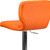 Contemporary Orange Vinyl Adjustable Height Barstool with Vertical Stitch Back and Chrome Base Contemporary Orange Vinyl Adjustable Height Barstool with Vertical Stitch Back and Chrome Base