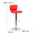 Contemporary Red Vinyl Adjustable Height Barstool with Vertical Stitch Back and Chrome Base Contemporary Red Vinyl Adjustable Height Barstool with Vertical Stitch Back and Chrome Base