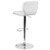 Contemporary White Vinyl Adjustable Height Barstool with Vertical Stitch Back and Chrome Base Contemporary White Vinyl Adjustable Height Barstool with Vertical Stitch Back and Chrome Base