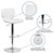 Contemporary White Vinyl Adjustable Height Barstool with Vertical Stitch Back and Chrome Base Contemporary White Vinyl Adjustable Height Barstool with Vertical Stitch Back and Chrome Base
