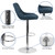 Contemporary Blue Fabric Adjustable Height Barstool with Chrome Base Contemporary Blue Fabric Adjustable Height Barstool with Chrome Base