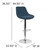 Contemporary Blue Fabric Adjustable Height Barstool with Chrome Base Contemporary Blue Fabric Adjustable Height Barstool with Chrome Base