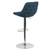 Contemporary Blue Fabric Adjustable Height Barstool with Chrome Base Contemporary Blue Fabric Adjustable Height Barstool with Chrome Base