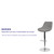 Contemporary Gray Fabric Adjustable Height Barstool with Chrome Base Contemporary Gray Fabric Adjustable Height Barstool with Chrome Base
