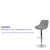 Contemporary Gray Fabric Adjustable Height Barstool with Chrome Base Contemporary Gray Fabric Adjustable Height Barstool with Chrome Base