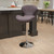 Contemporary Charcoal Fabric Adjustable Height Barstool with Curved Back and Chrome Base Contemporary Charcoal Fabric Adjustable Height Barstool with Curved Back and Chrome Base