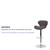 Contemporary Charcoal Fabric Adjustable Height Barstool with Curved Back and Chrome Base Contemporary Charcoal Fabric Adjustable Height Barstool with Curved Back and Chrome Base