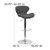 Contemporary Charcoal Fabric Adjustable Height Barstool with Curved Back and Chrome Base Contemporary Charcoal Fabric Adjustable Height Barstool with Curved Back and Chrome Base