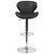 Contemporary Black Vinyl Adjustable Height Barstool with Curved Back and Chrome Base Contemporary Black Vinyl Adjustable Height Barstool with Curved Back and Chrome Base