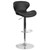 Contemporary Black Vinyl Adjustable Height Barstool with Curved Back and Chrome Base Contemporary Black Vinyl Adjustable Height Barstool with Curved Back and Chrome Base
